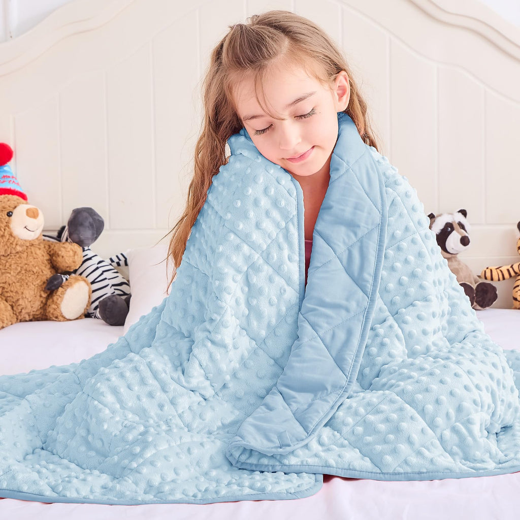 yescool Weighted Blanket Kids 5 Pounds, Minky Kids Blanket Gifts for Boys Girls, Small Weighted Throw Blankets Washable Heavy Blankets, Winter Weighted Comforter for 5 6 7 8 9 Year Old, 36 * 48in