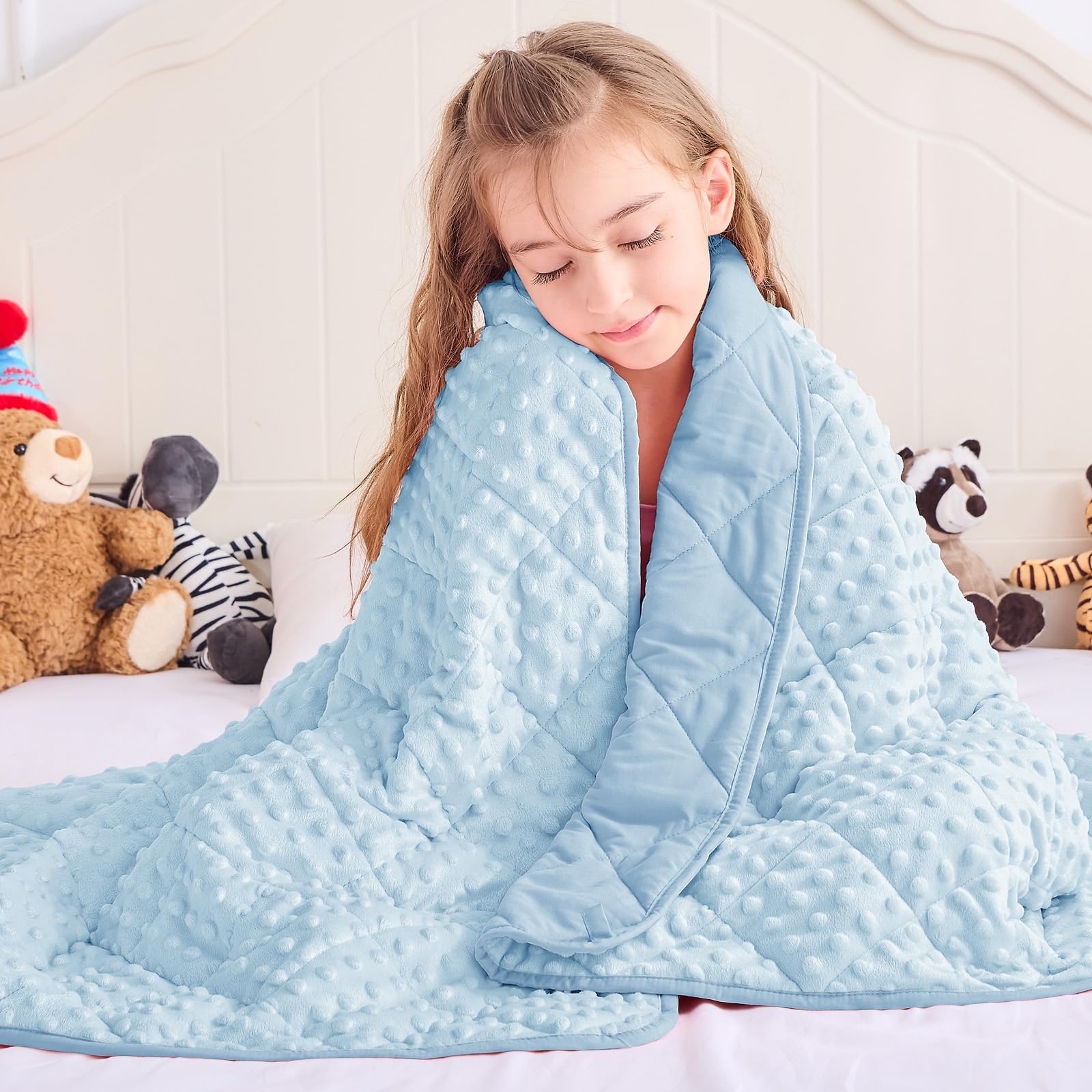 yescool Weighted Blanket Kids 5 Pounds, Minky Kids Blanket Gifts for Boys Girls, Small Weighted Throw Blankets Washable Heavy Blankets, Winter Weighted Comforter for 5 6 7 8 9 Year Old, 36 * 48in
