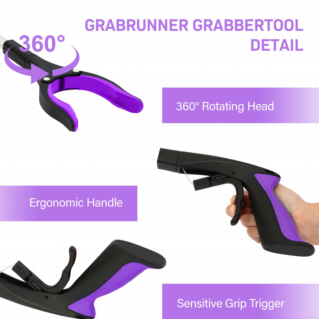 32 inch GrabRunner Heavy Duty(up to 10 lbs) Reacher Grabber Tool with Strong Magnetic (New Pink) 1 Pack