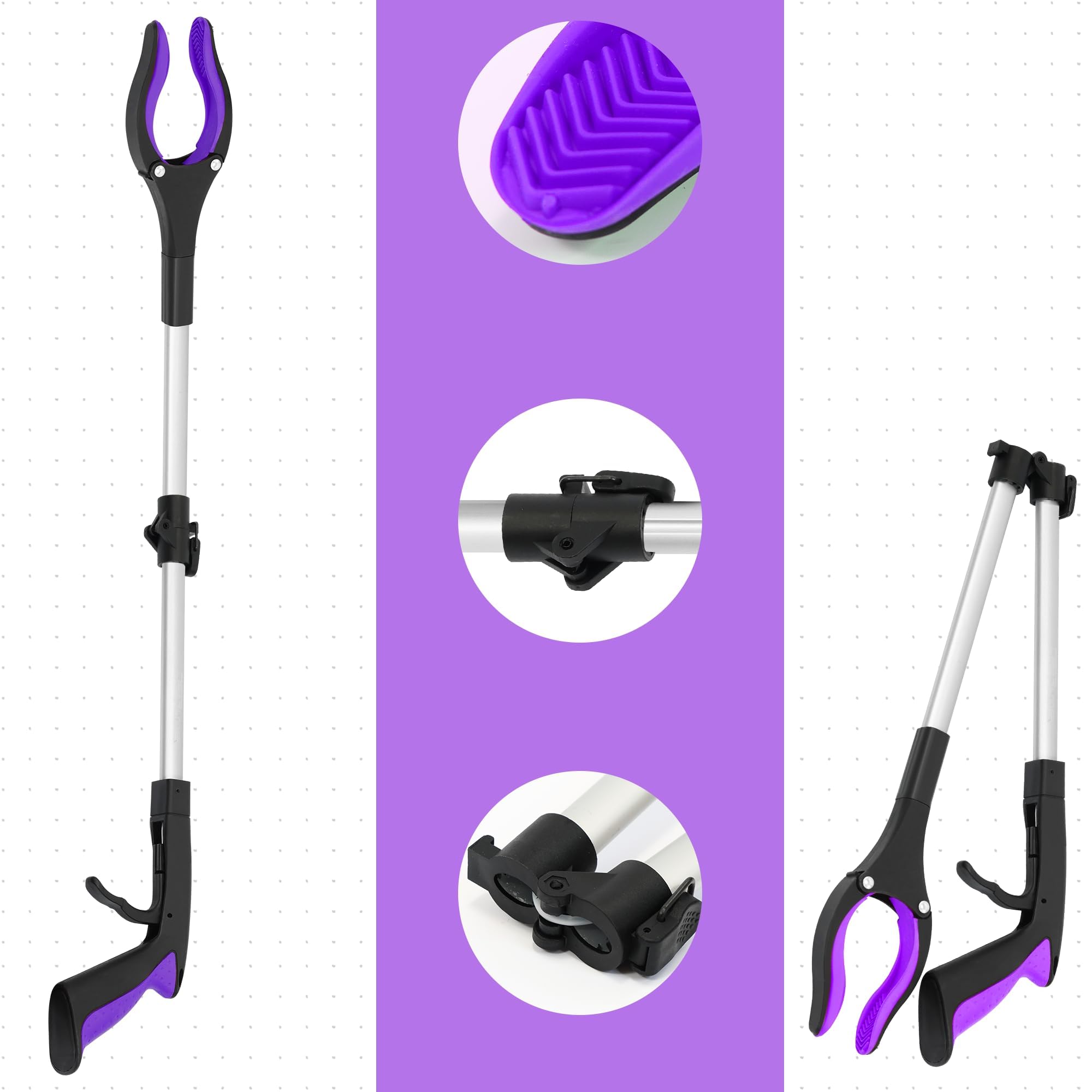 32 inch GrabRunner Heavy Duty(up to 10 lbs) Reacher Grabber Tool with Strong Magnetic (New Pink) 1 Pack