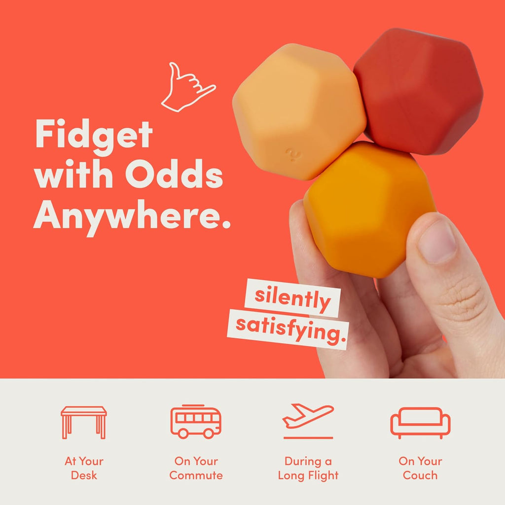 Speks Odds Soft Silicone Fidget Magnets | Silent Stress Relief Toys | Textured Magnetic Balls for Adults & Teens 14+ | Orange