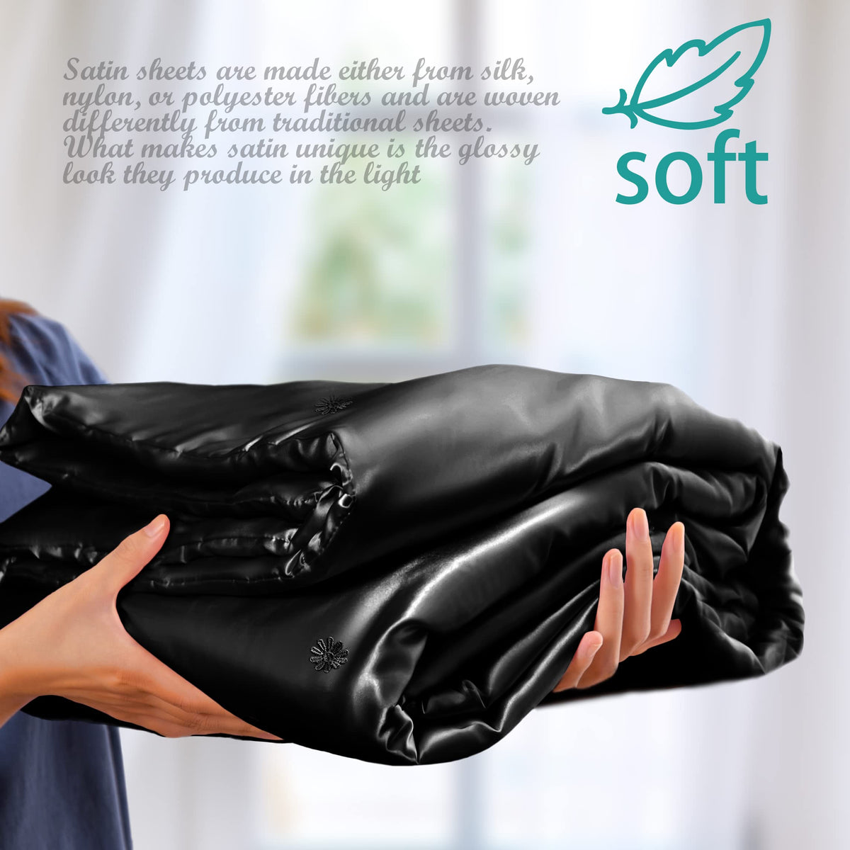 Vonty Dark Grey Satin Throw Blanket 50x60In, Cooling Silky Wrinkle-Free | Gentle On Hair, Machine Washable Easy Care, All-Season Warmth And Cooling, Multipurpose Bed Sofa Travel, Textured Cable Knit