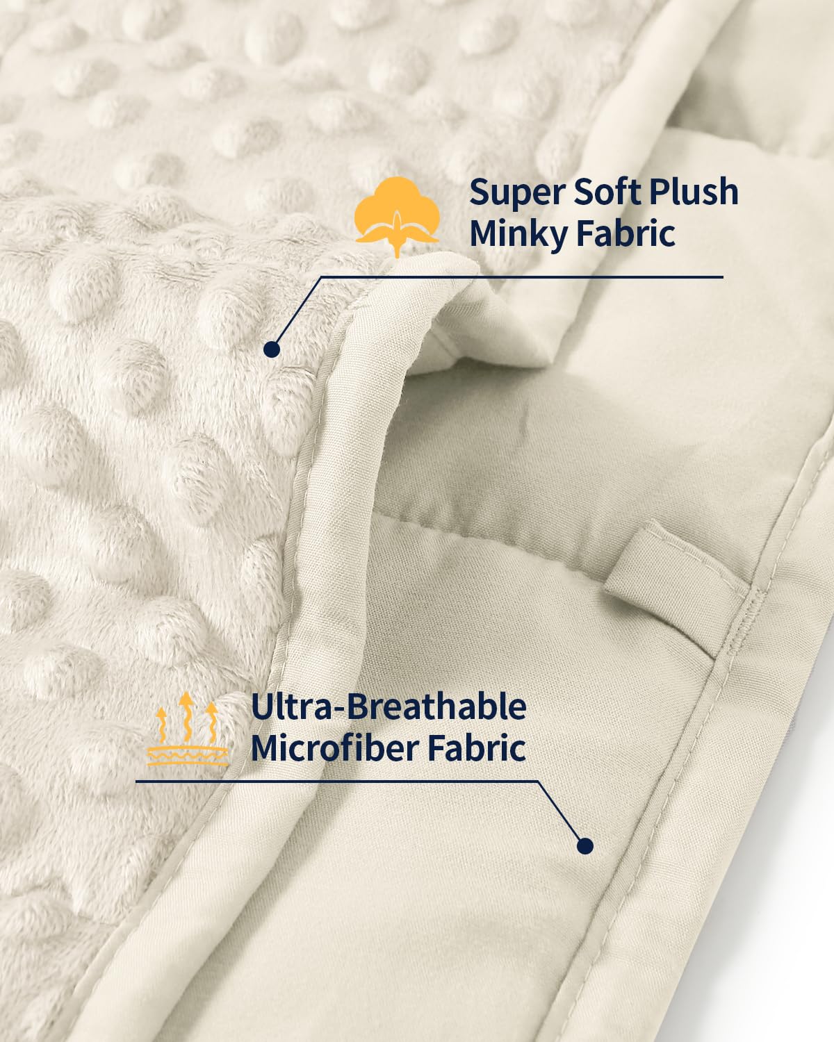 Mr. Sandman Weighted Blanket for Adults Queen Size 15 lbs, Soft Cooling Heavy Minky Blanket for Sleep, Washable Throw Blanket with Glass Beads, 60 x 80 Inches, Grey
