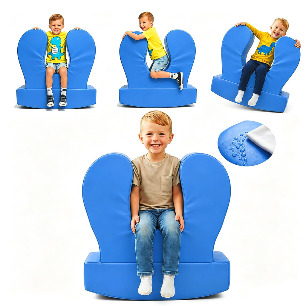 Sensory Chair for Kids, Squeeze & Rock, PU, Emotional Regulation & Focus | Calming Compression Rocker for Autism ADHD, Supportive High-Density Foam, Fit for Reading Corner, Playroom, Therapy Room