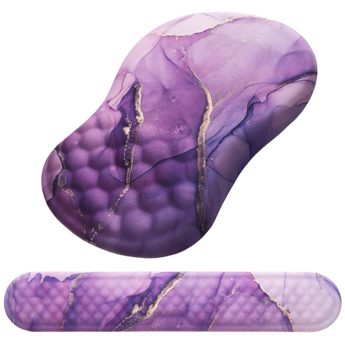 Ergonomic Mouse Pad with Wrist Support and Keyboard Wrist Rest Set | Memory Foam Wrist Cushion, Non-Slip PU Base, Massage Design, Relieves Wrist Pressure for Work, Gaming & Office Use