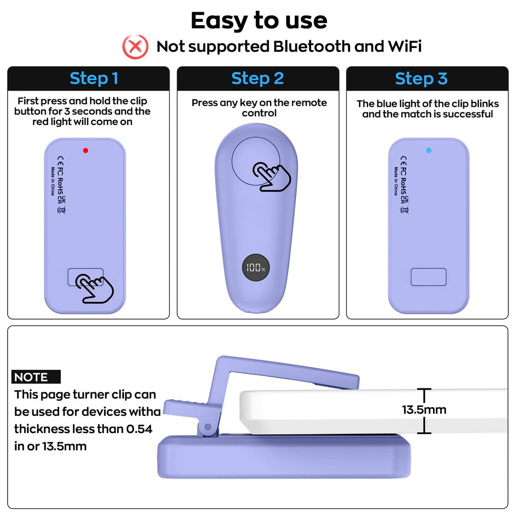 Remote Page Turner for Kindle Paperwhite Scribe Accessories | Page Turner Clicker For iPad Tablets Reading Novels Taking, Phone Camera Video Record Triggers Remote,Green