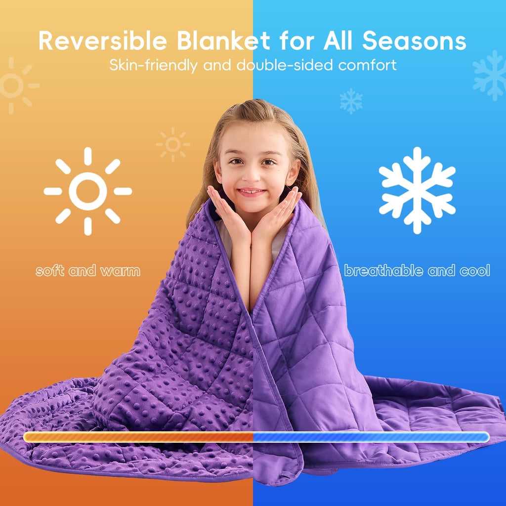 yescool Weighted Blanket Kids 5 Pounds, Minky Kids Blanket Gifts for Boys Girls, Small Weighted Throw Blankets Washable Heavy Blankets, Winter Weighted Comforter for 5 6 7 8 9 Year Old, 36 * 48in