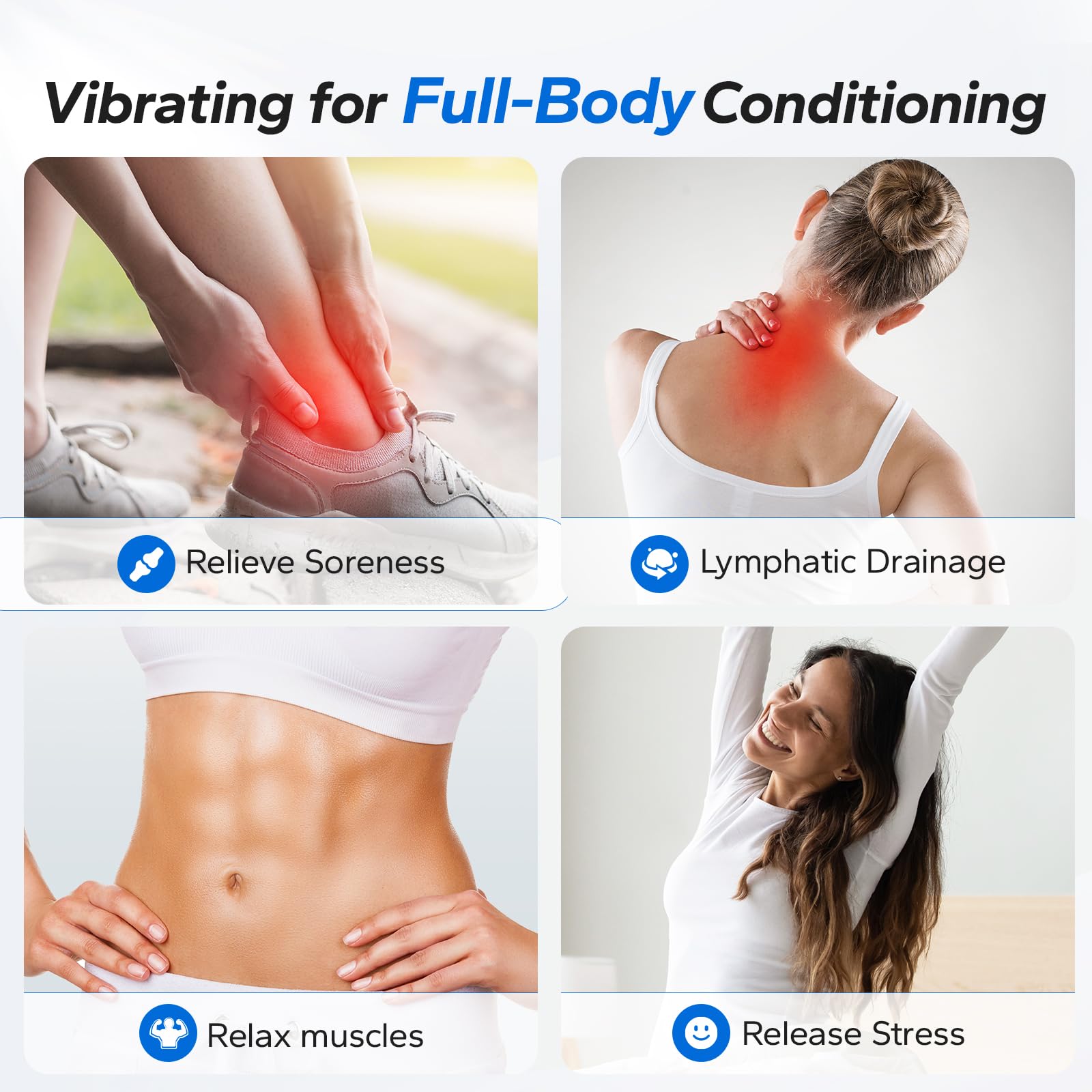 MERACH Vibration Plate Exercise Machine, Whole Body Workout Equipment for Women, Bluetooth and Silicone Pedal, Vibration Plate with Auto Mode, Vibrate Fitness Platform for Home