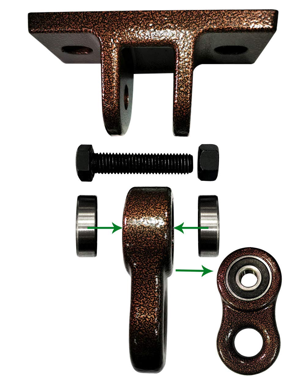 ABUSA Heavy Duty Black Swing Hangers Screws Bolts Included Over 5000 lb Capacity Playground Porch Yoga Seat Trapeze Wooden Sets Indoor Outdoor 2 Pack