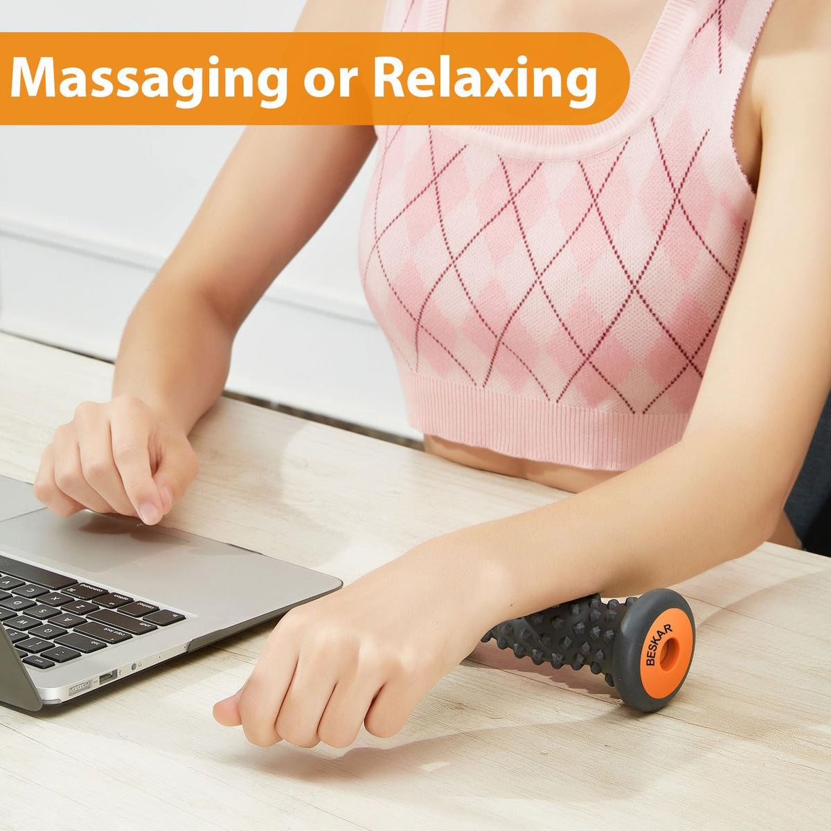 BESKAR Foot Massager Roller for Plantar Fasciitis Relief, Portable Feet Roller to Deep Tissue Muscle Massage, Foot Arch and Heel Pain, Reflexology Tool