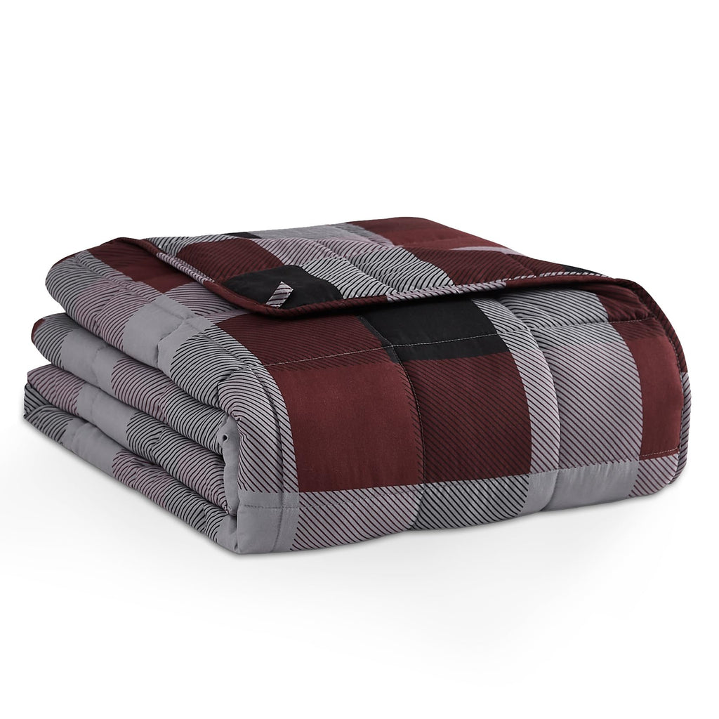 L'AGRATY Weighted Blanket for Adults 15lbs, 48"x72", Dark Grey Twin Full Size Heavy Throw Blanket, Cooling, Breathable, Microfiber with Glass Beads, Big, Washable, All-Season