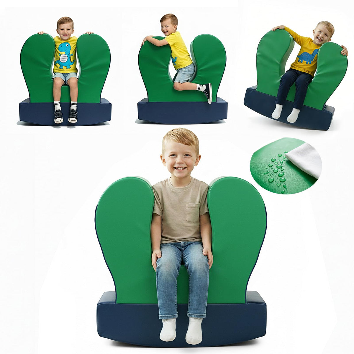 Sensory Chair for Kids, Squeeze & Rock, PU, Emotional Regulation & Focus | Calming Compression Rocker for Autism ADHD, Supportive High-Density Foam, Fit for Reading Corner, Playroom, Therapy Room