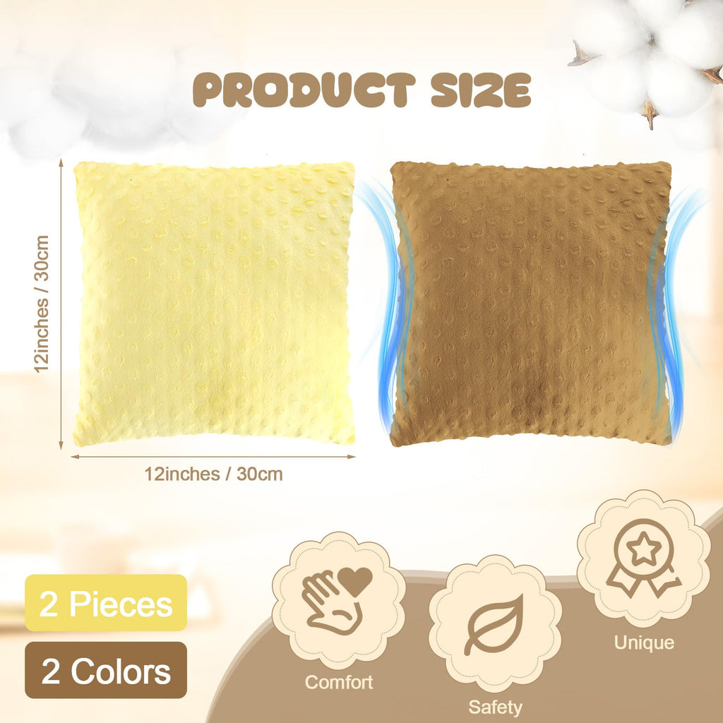 Kigley 2 Pack Vibrating Pillow Sensory Pillow for Kids Adults Pressure Activated 12 x 12 Massage with Textured Stimulation Bumps for Relieve Pain Stress Autistic Gifts for Home Travel(Violet, Teal)