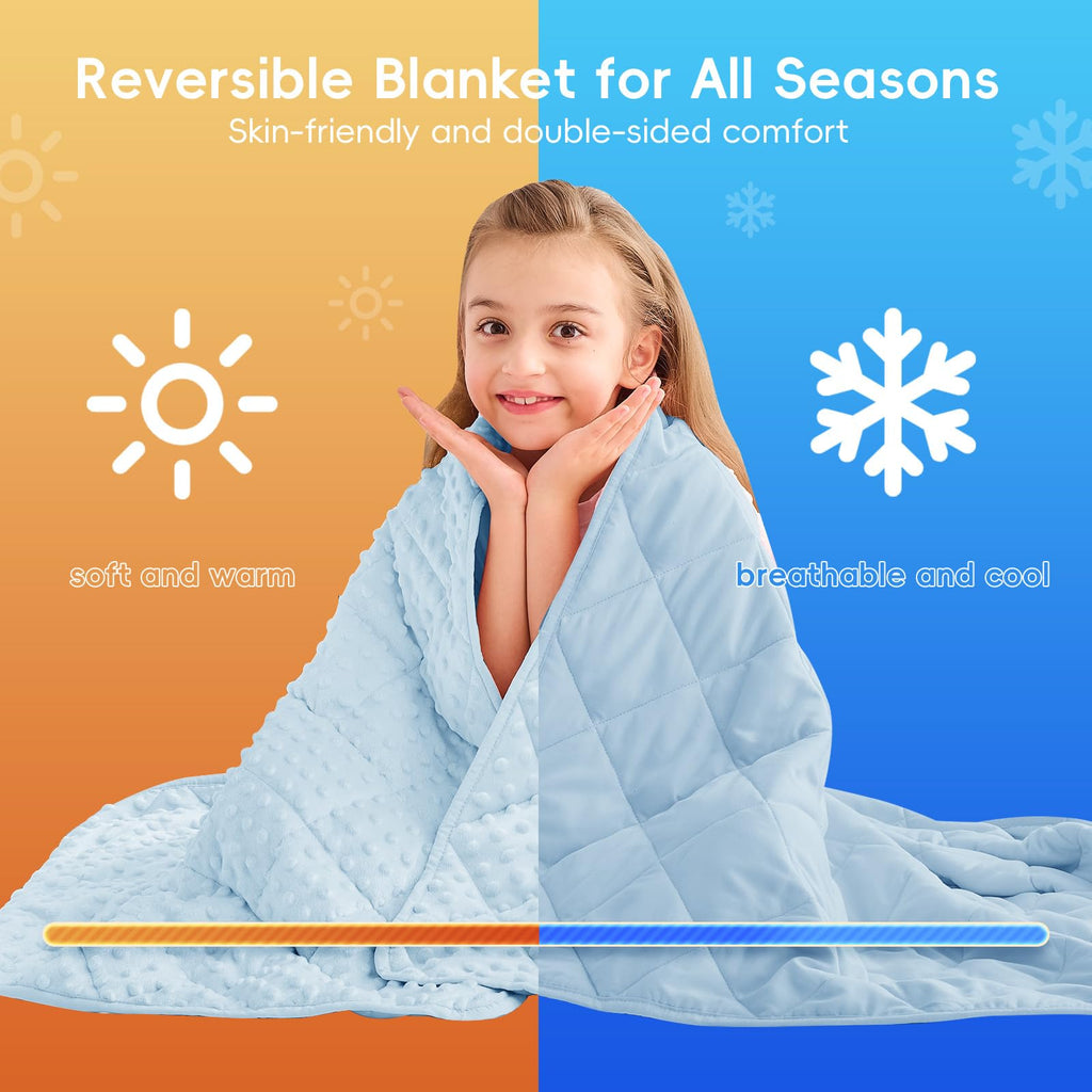yescool Weighted Blanket Kids 5 Pounds, Minky Kids Blanket Gifts for Boys Girls, Small Weighted Throw Blankets Washable Heavy Blankets, Winter Weighted Comforter for 5 6 7 8 9 Year Old, 36 * 48in