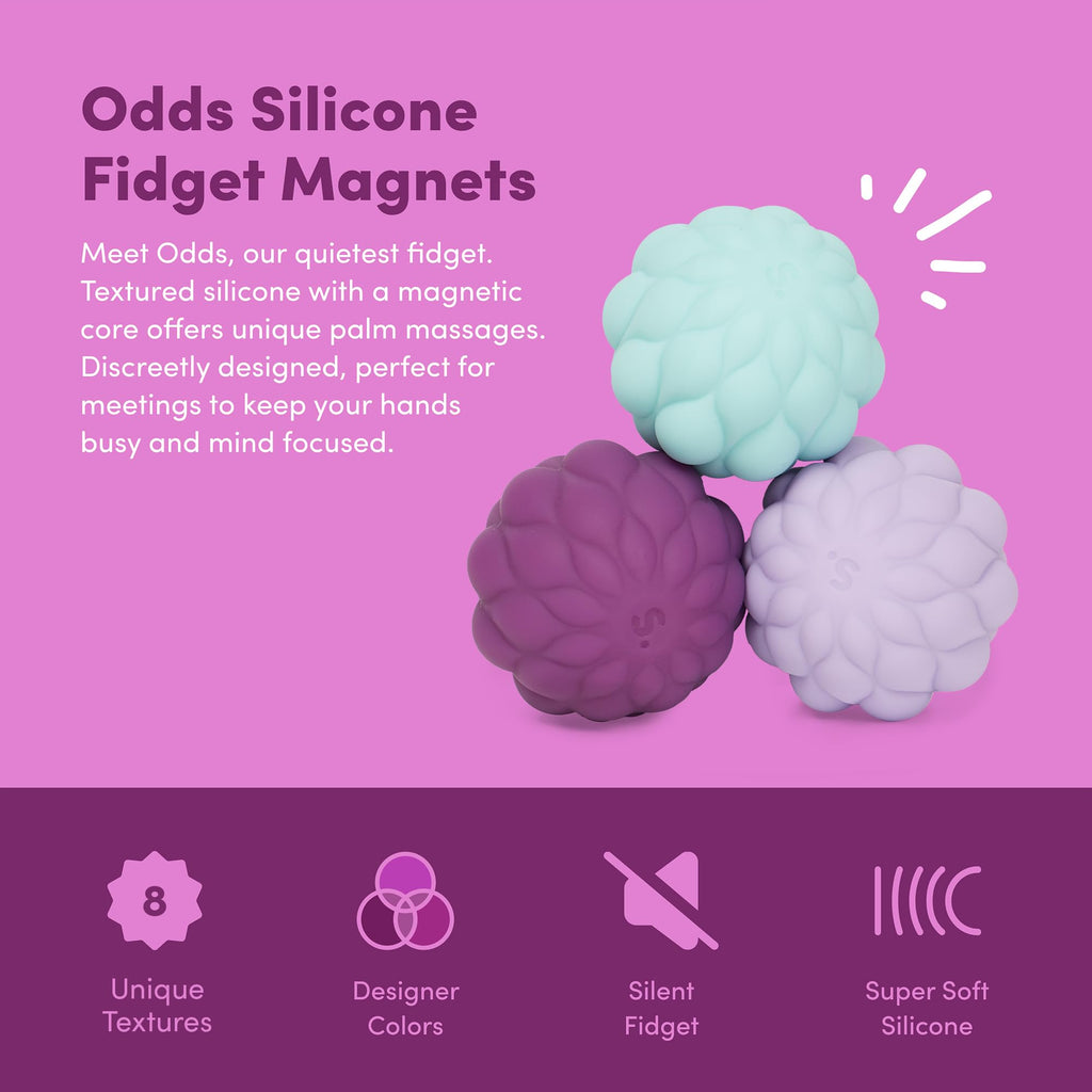 Speks Odds Soft Silicone Fidget Magnets | Silent Stress Relief Toys | Textured Magnetic Balls for Adults & Teens 14+ | Orange