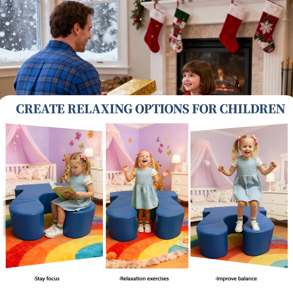Sensory Chair for Kids, Squeeze & Rock, PU, Emotional Regulation & Focus | Calming Compression Rocker for Autism ADHD, Supportive High-Density Foam, Fit for Reading Corner, Playroom, Therapy Room