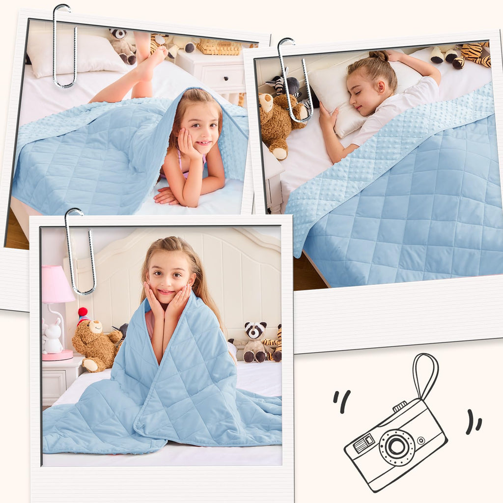 yescool Weighted Blanket Kids 5 Pounds, Minky Kids Blanket Gifts for Boys Girls, Small Weighted Throw Blankets Washable Heavy Blankets, Winter Weighted Comforter for 5 6 7 8 9 Year Old, 36 * 48in