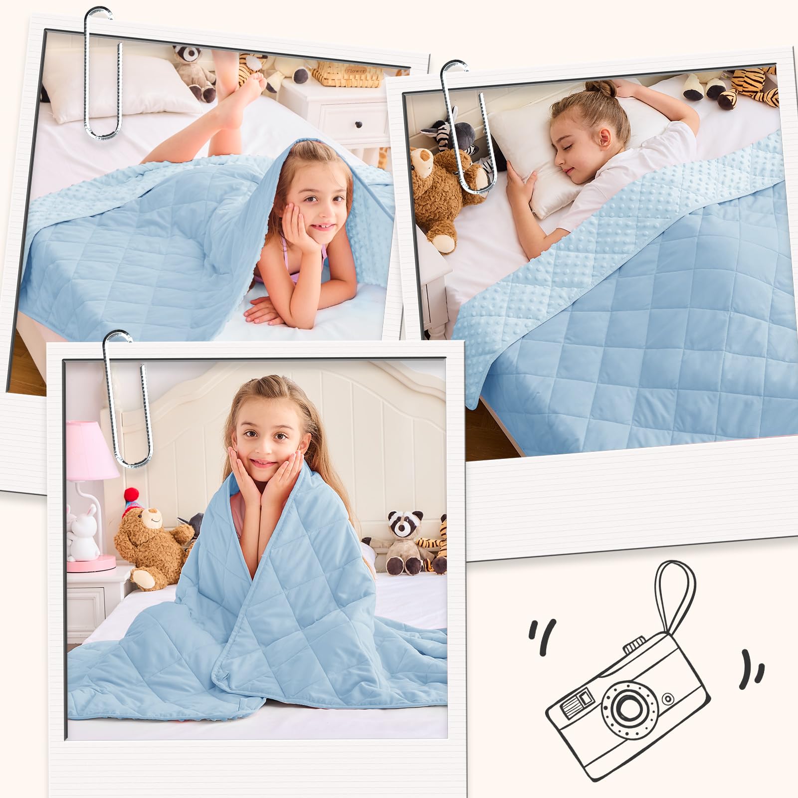 yescool Weighted Blanket Kids 5 Pounds, Minky Kids Blanket Gifts for Boys Girls, Small Weighted Throw Blankets Washable Heavy Blankets, Winter Weighted Comforter for 5 6 7 8 9 Year Old, 36 * 48in