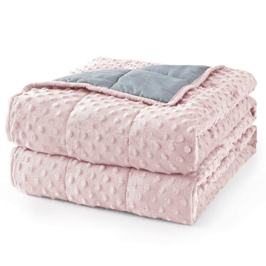 Mr. Sandman Weighted Blanket for Adults Queen Size 15 lbs, Soft Cooling Heavy Minky Blanket for Sleep, Washable Throw Blanket with Glass Beads, 60 x 80 Inches, Grey