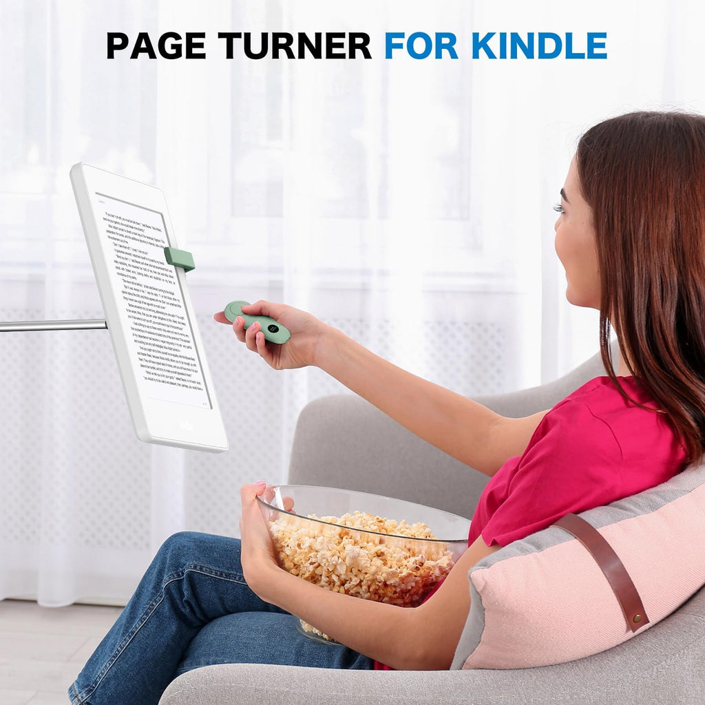 Remote Page Turner for Kindle Paperwhite Scribe Accessories | Page Turner Clicker For iPad Tablets Reading Novels Taking, Phone Camera Video Record Triggers Remote,Green