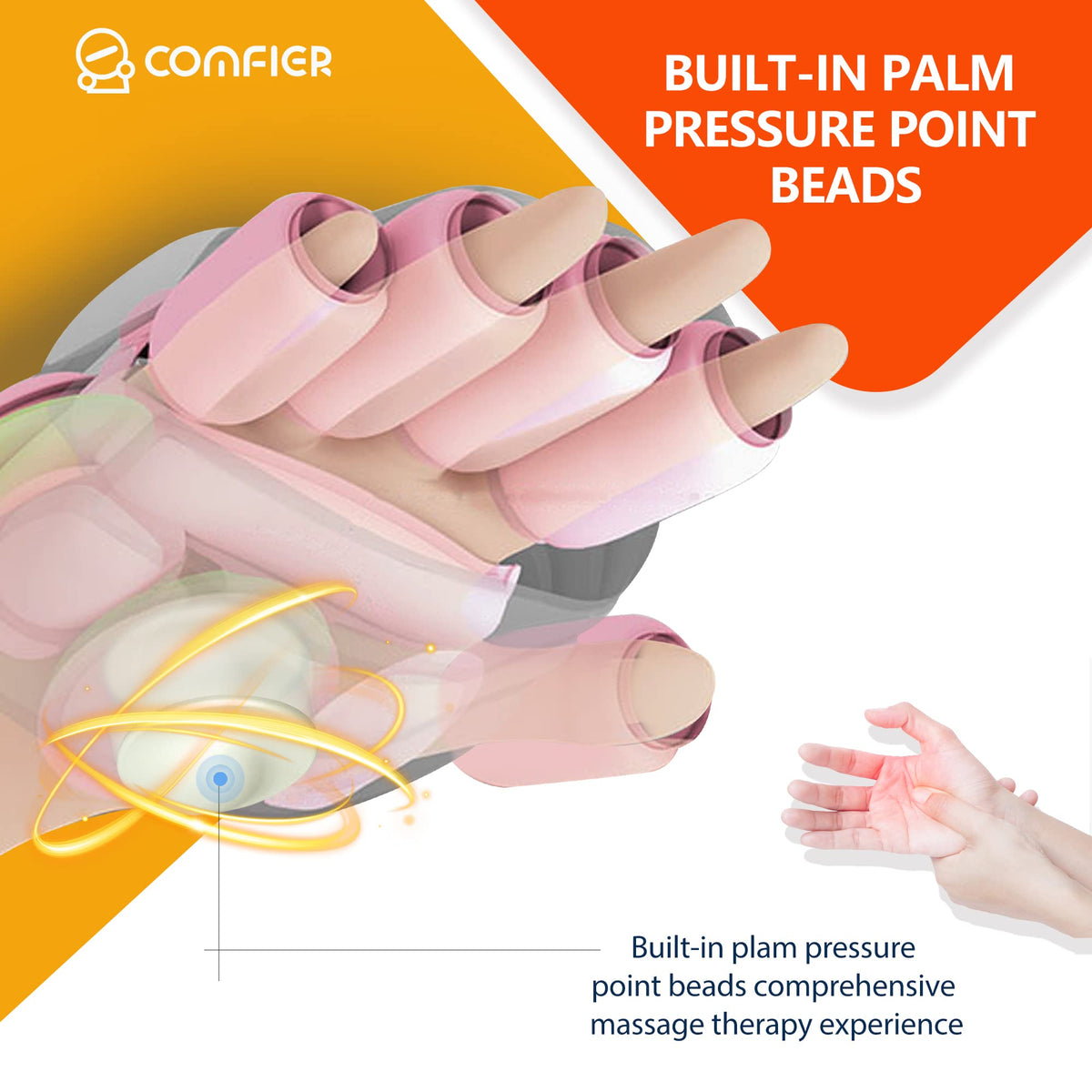 COMFIER Hand Massager with Heat and Compression for Arthritis Carpal Tunnel | Large Hand Chamber Fits Left or Right Hand, with 5 Compression Levels, 3 Modes, and 3 Heat Levels, Gift for Women Men