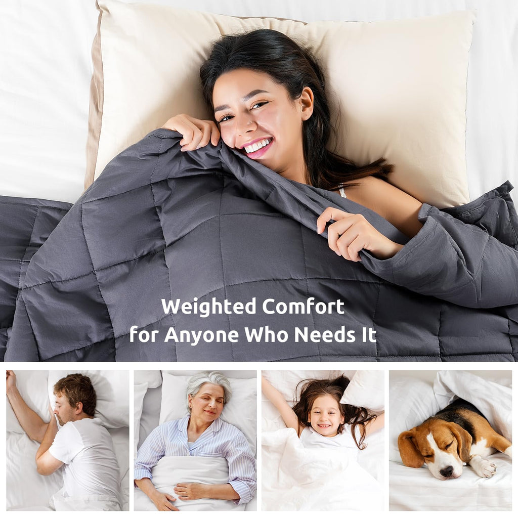 Sivio Weighted Blanket - All-Natural 100% Cotton Weighted Blanket 5 lbs 36 x 48 inches, Washable Breathable Heavy Blanket for Calm Sleeping for Home and School Nap, Blue Dinosaur