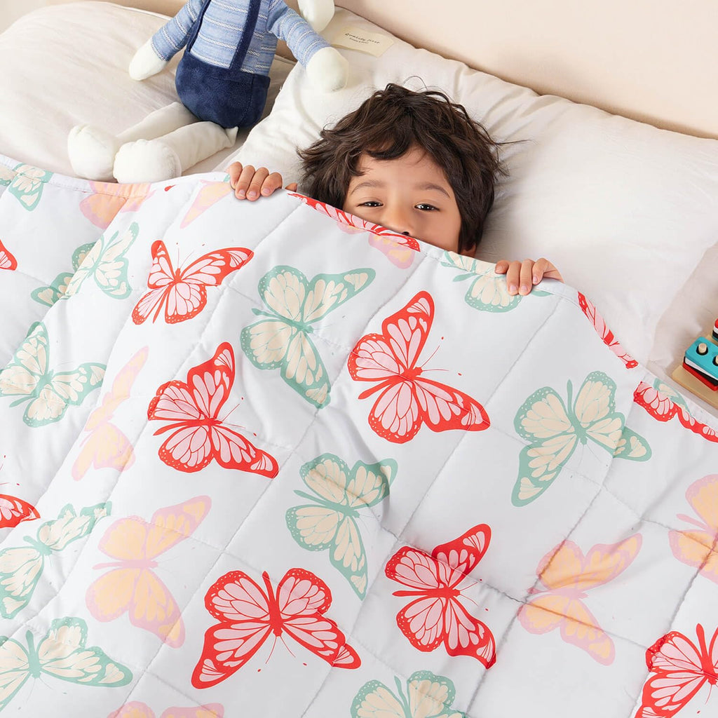 Sivio Weighted Blanket 5lbs, Blue Dinosaur Cooling Weighted Lap Blanket, Breathable Heavy Throw Blankets for Sleeping, Washable, 36"x48"