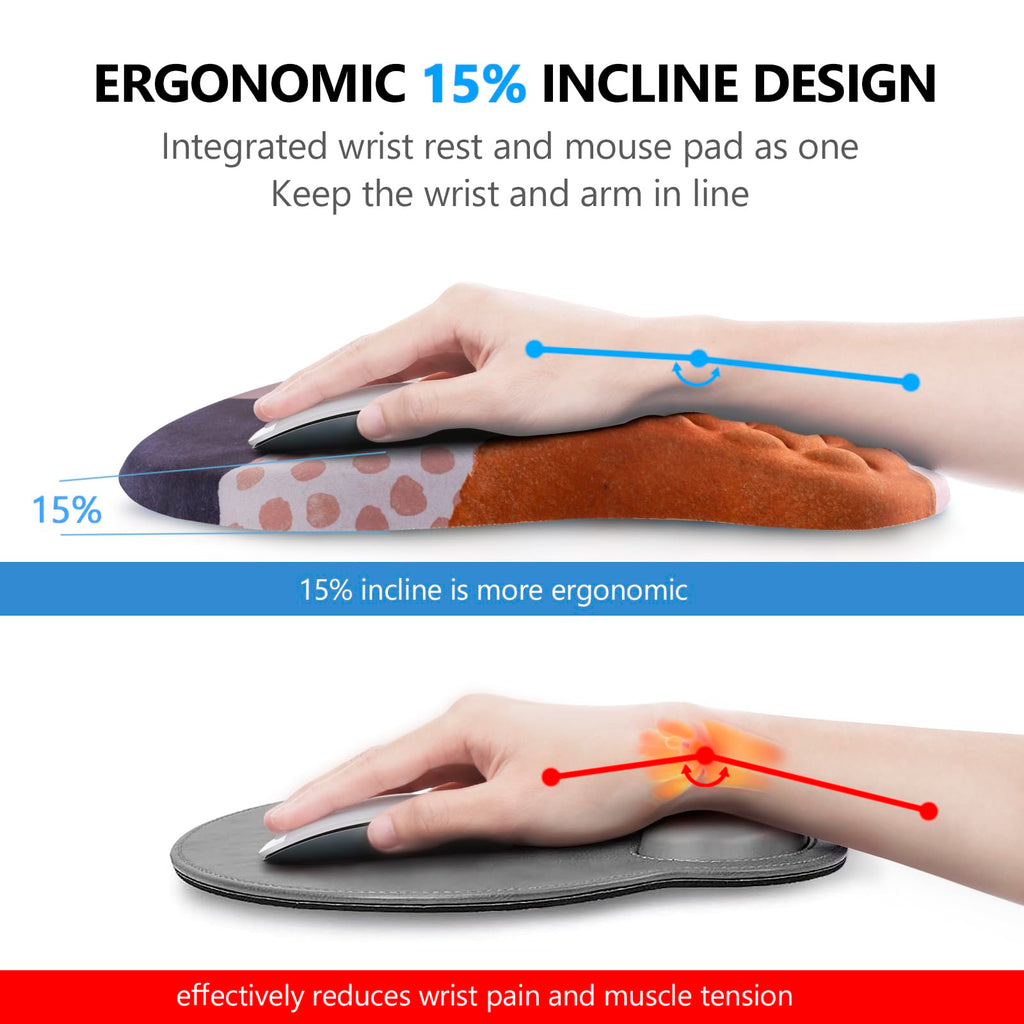 Ergonomic Mouse Pad with Wrist Support and Keyboard Wrist Rest Set | Memory Foam Wrist Cushion, Non-Slip PU Base, Massage Design, Relieves Wrist Pressure for Work, Gaming & Office Use