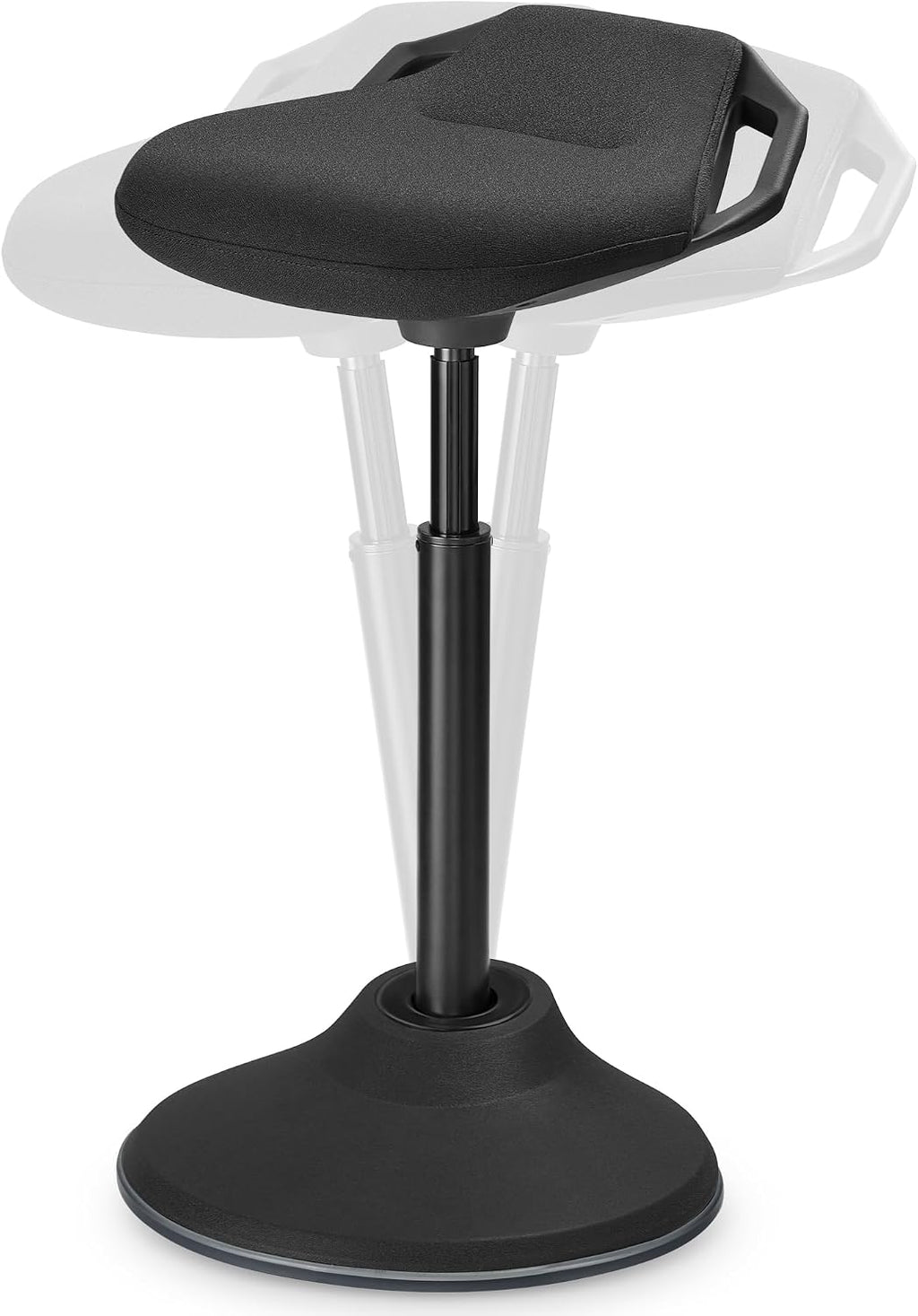 SONGMICS Ergonomic Wobble Stool, Height Adjustable Standing Desk Stool 23.6-33.3 Inches, Swivel Balance Chair with Non-Slip Base, Standing Chair, for Active Sitting, Office, Home, Ink Black UOSC02BK