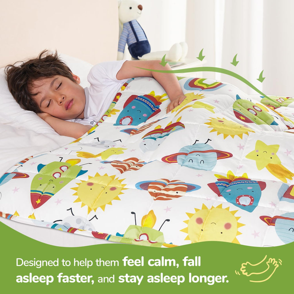 Sivio Weighted Blanket 5lbs, Blue Dinosaur Cooling Weighted Lap Blanket, Breathable Heavy Throw Blankets for Sleeping, Washable, 36"x48"