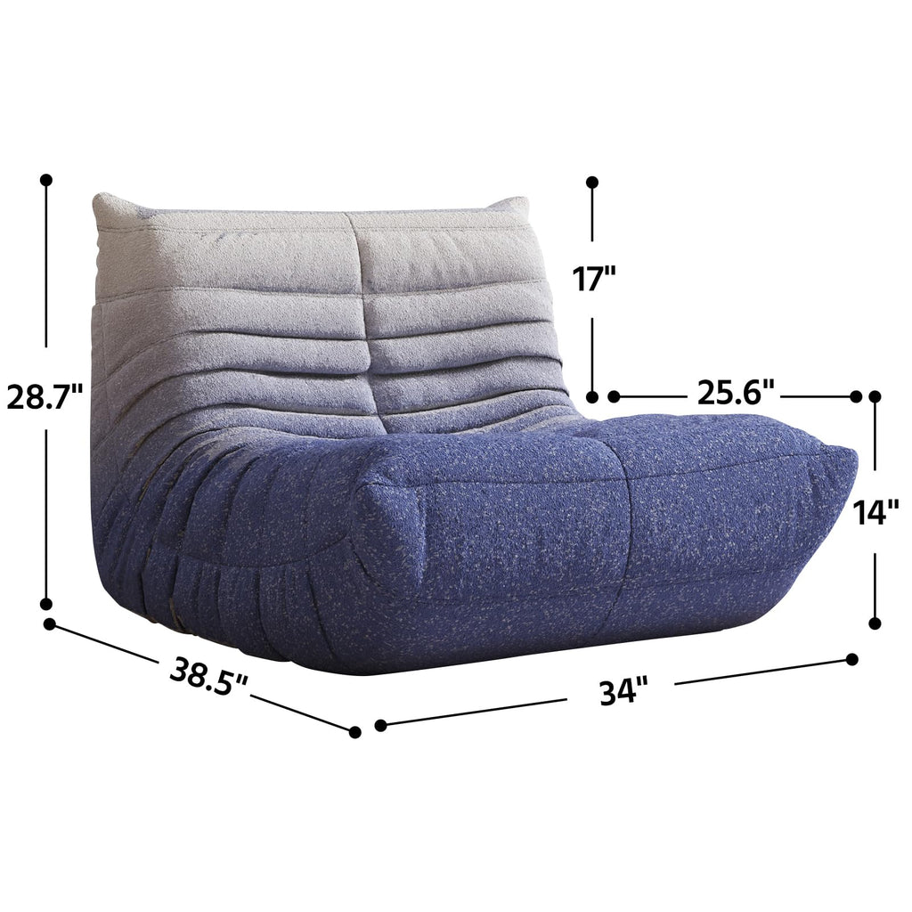 Adults Bean Bag Chairs Lazy Floor Sofa Togo Couch Comfy Memory Foam Reading Chair Teddy Fleece BeanBag for Living Room Bedroom Dorm Office Gaming Room, Green, 1 Seater
