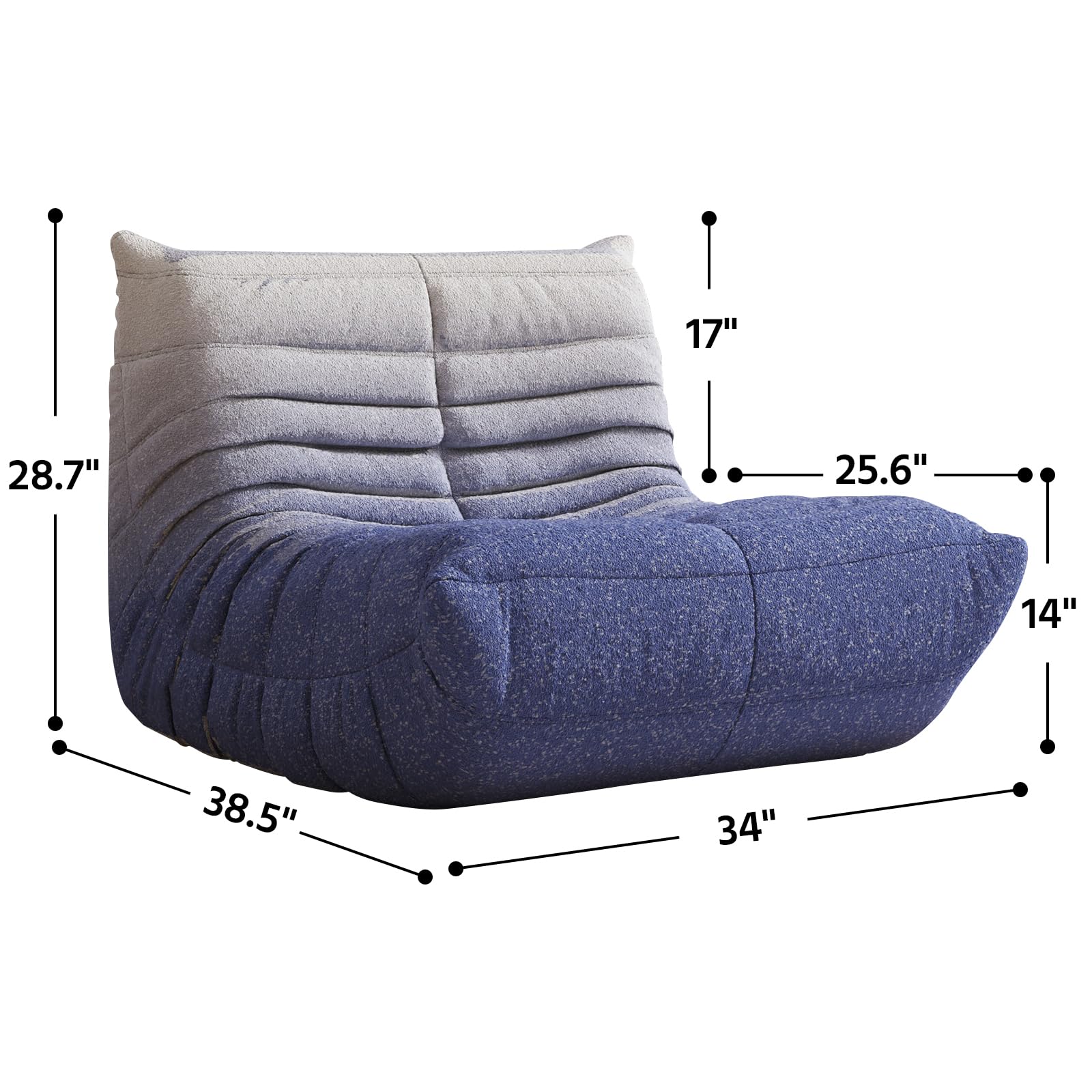 Adults Bean Bag Chairs Lazy Floor Sofa Togo Couch Comfy Memory Foam Reading Chair Teddy Fleece BeanBag for Living Room Bedroom Dorm Office Gaming Room, Green, 1 Seater