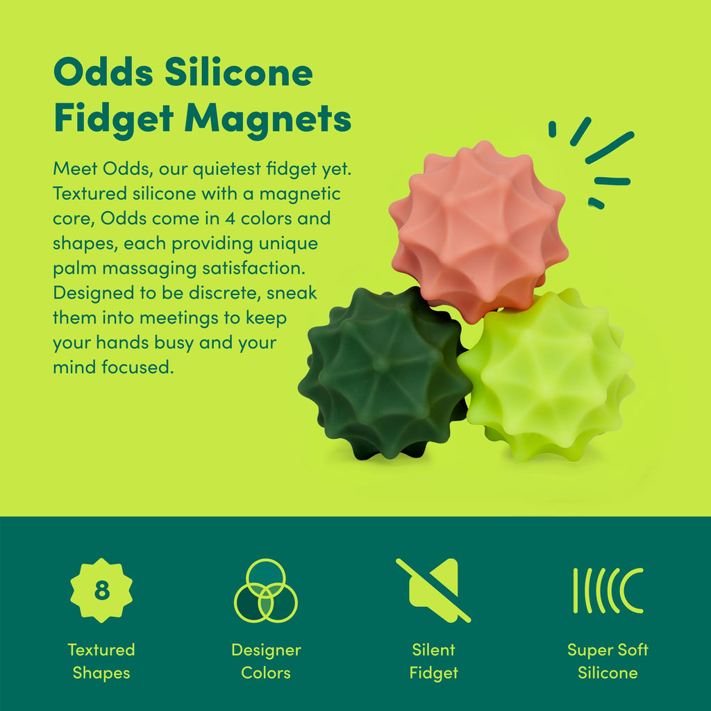 Speks Odds Soft Silicone Fidget Magnets | Silent Stress Relief Toys | Textured Magnetic Balls for Adults & Teens 14+ | Orange