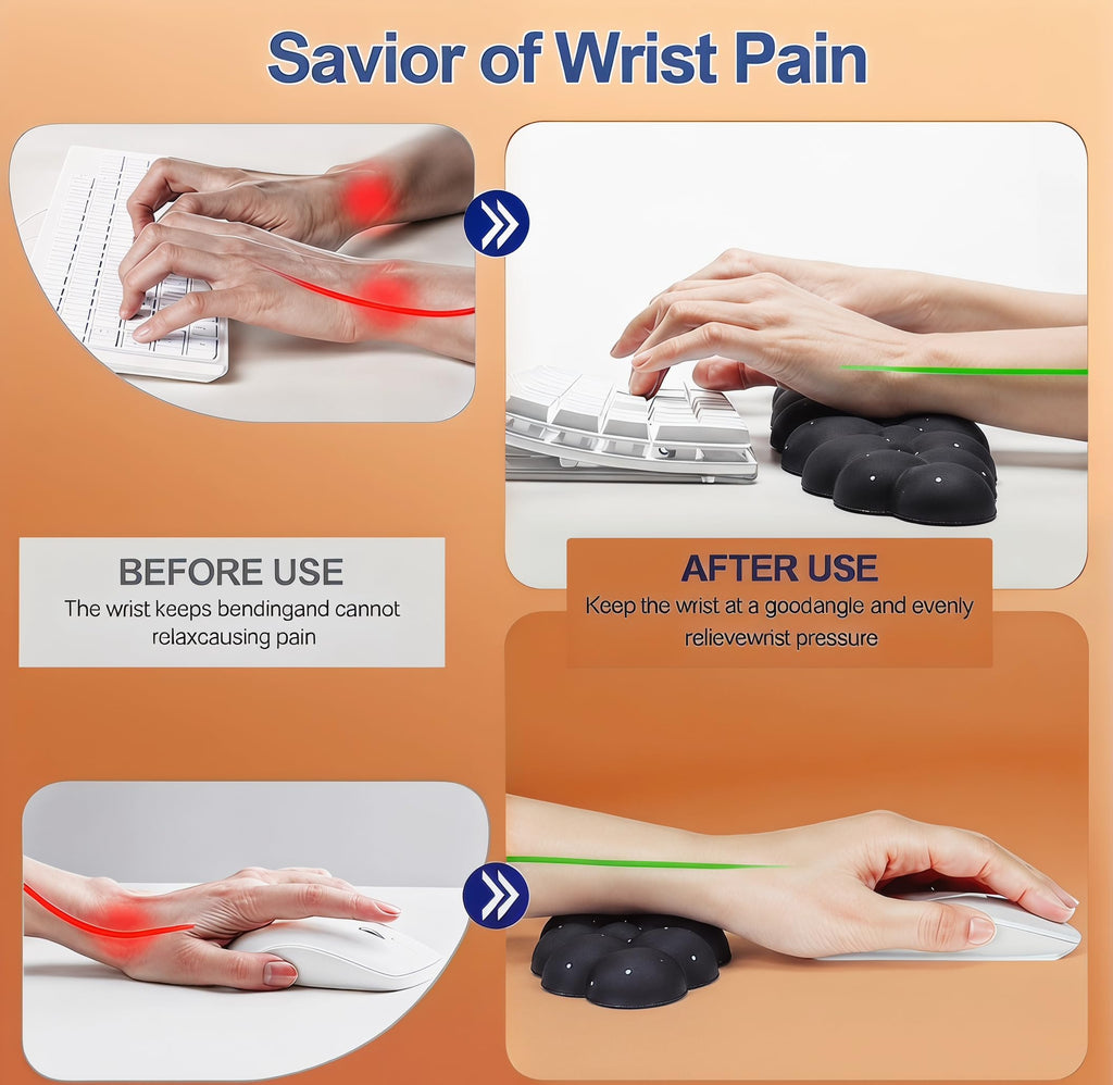 Silky Cloud Wrist Rest Set for Keyboard & Mouse, 16.9", Purple Star | Memory Foam Arm Rest with Ergonomic Support Fits Full Keyboards and Reduces Typing Fatigue for Office, Gaming and Home Use