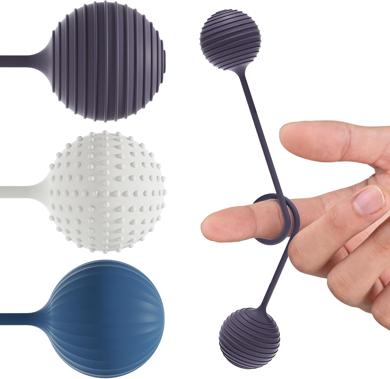 3 Pack Begleri Fidget Beads for Stress Relief & Skill Play,Silicone Worry Beads Fidget Toy,Unique Sensory Texture for Men Women Teens,Portable Home Office Desk Toy for Focus and Relaxation