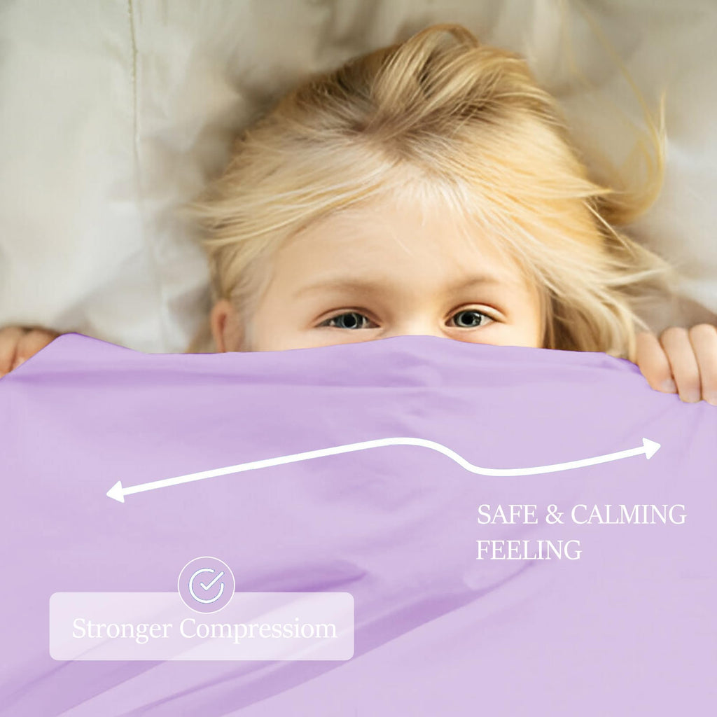 Sensory Bed Sheet for Deep Pressure Therapy – Spandex Bed Sheet – Sensory Compression Blanket for ADHD, Autism – Breathable & Hypoallergenic, Blue, Twin Size