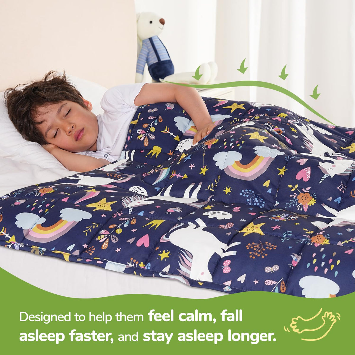 Sivio Weighted Blanket 5lbs, Blue Dinosaur Cooling Weighted Lap Blanket, Breathable Heavy Throw Blankets for Sleeping, Washable, 36"x48"