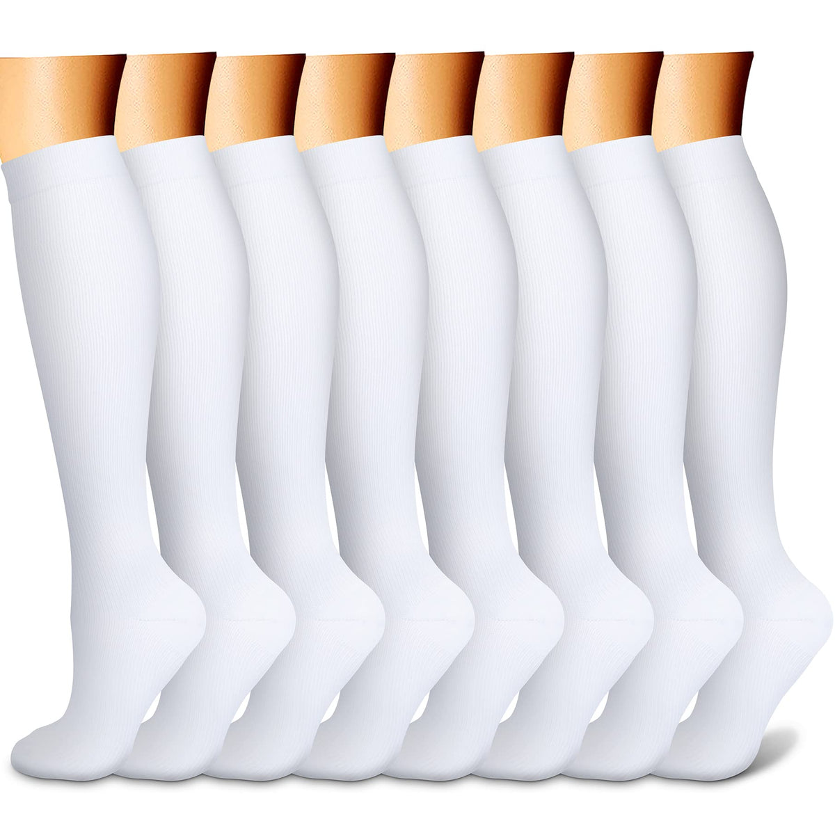 FEYHAY Copper Compression Socks (8 Pairs) 15-20 mmHg Circulation is Best Athletic & Daily for Men & Women, Running, Climbing