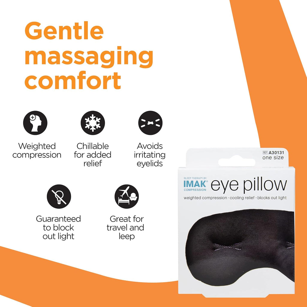 Brownmed Eye Pillow - Compression Eye Mask for Headache Support - Soothes Strain - Eases Sinus Pressure - Cooling - Universal Fit - Breathable Cotton - Washable & Reusable - Black