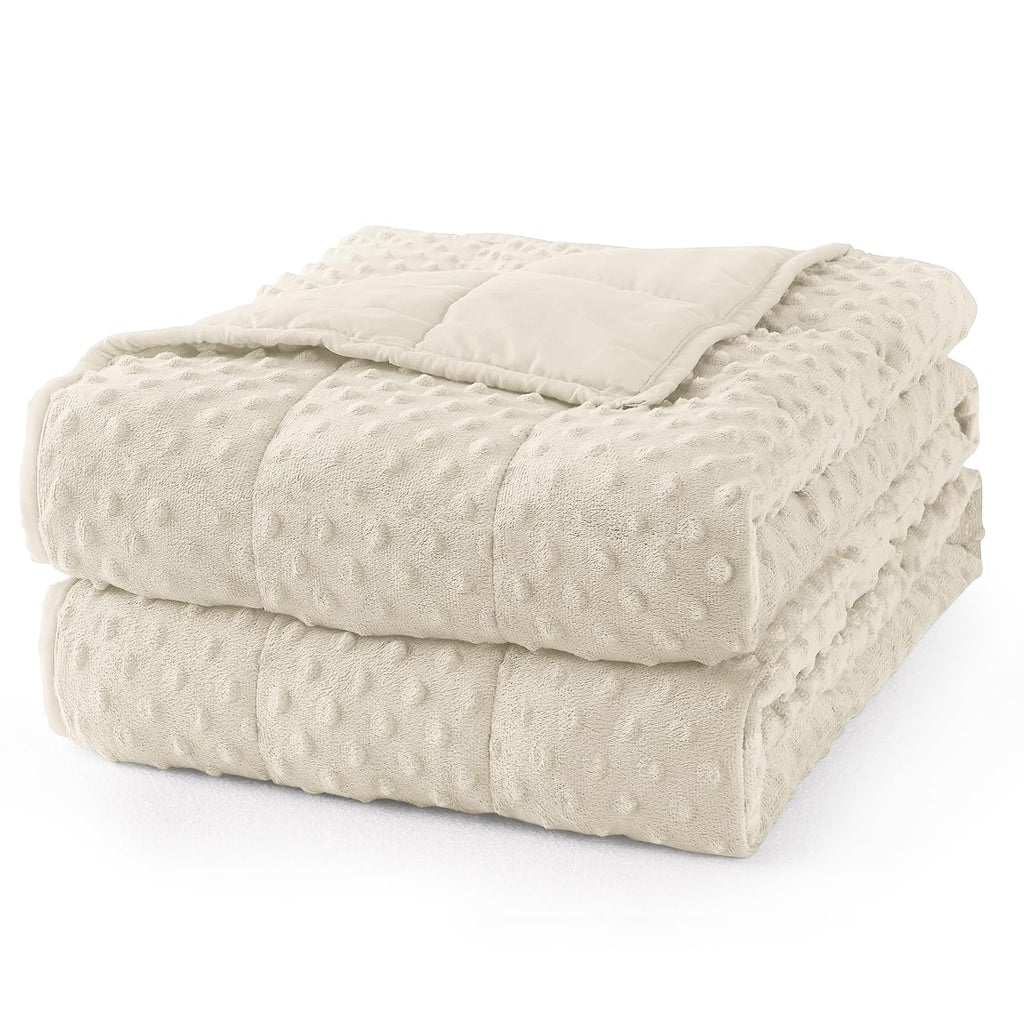 Mr. Sandman Weighted Blanket for Adults Queen Size 15 lbs, Soft Cooling Heavy Minky Blanket for Sleep, Washable Throw Blanket with Glass Beads, 60 x 80 Inches, Grey