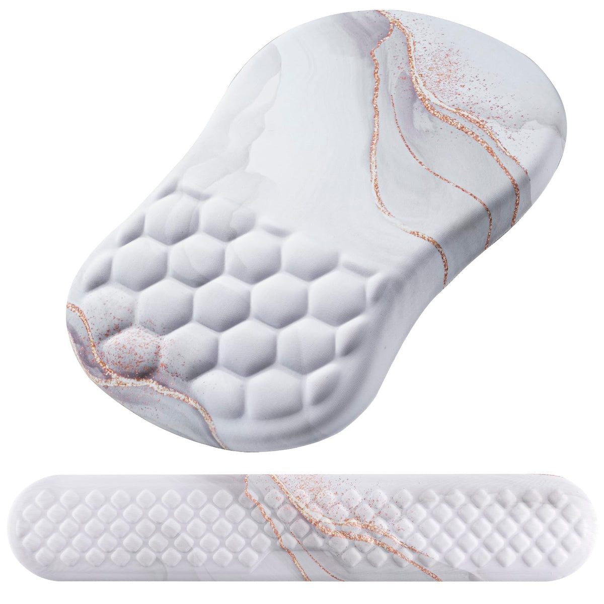 Ergonomic Mouse Pad with Wrist Support and Keyboard Wrist Rest Set | Memory Foam Wrist Cushion, Non-Slip PU Base, Massage Design, Relieves Wrist Pressure for Work, Gaming & Office Use