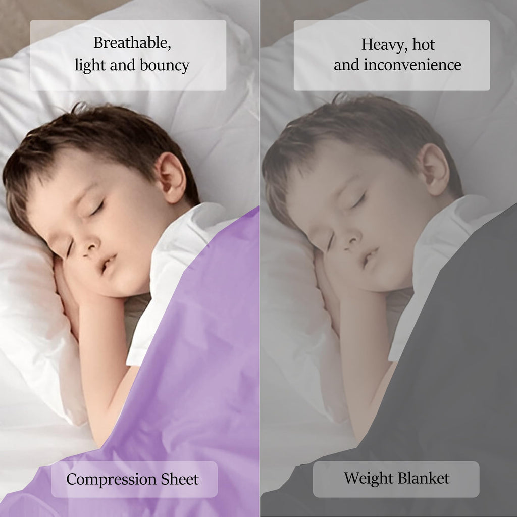 Sensory Bed Sheet for Deep Pressure Therapy – Spandex Bed Sheet – Sensory Compression Blanket for ADHD, Autism – Breathable & Hypoallergenic, Blue, Twin Size