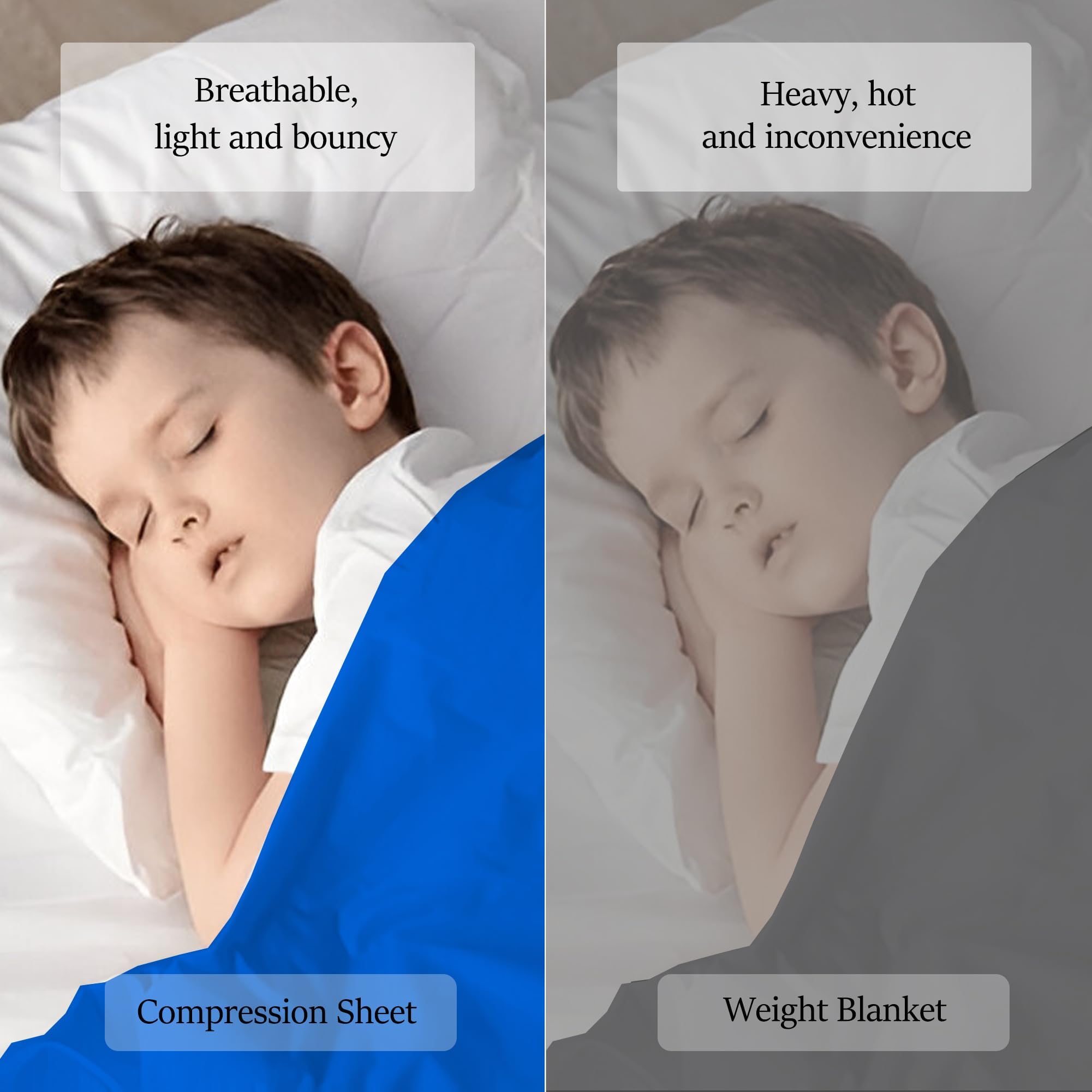 Sensory Bed Sheet for Deep Pressure Therapy – Spandex Bed Sheet – Sensory Compression Blanket for ADHD, Autism – Breathable & Hypoallergenic, Blue, Twin Size