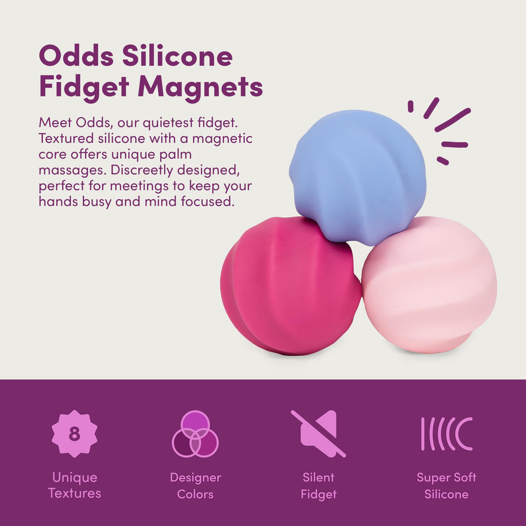Speks Odds Soft Silicone Fidget Magnets | Silent Stress Relief Toys | Textured Magnetic Balls for Adults & Teens 14+ | Orange