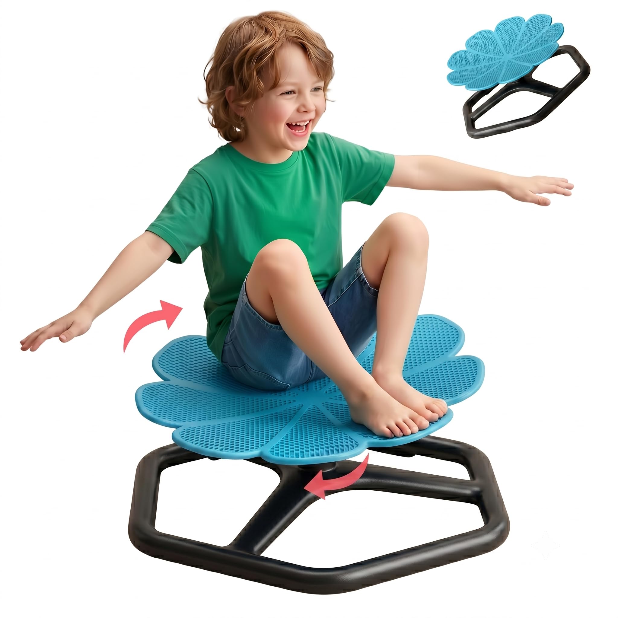 Spinning Chair for Autistic Kids,Sensory Swivel Chair, 220LBS Weight Capacity, Sensory Toy for ADHD & Autism 3-6 Years Children,Training Body Coordination, Metal Base Non-Slip Design (Red)