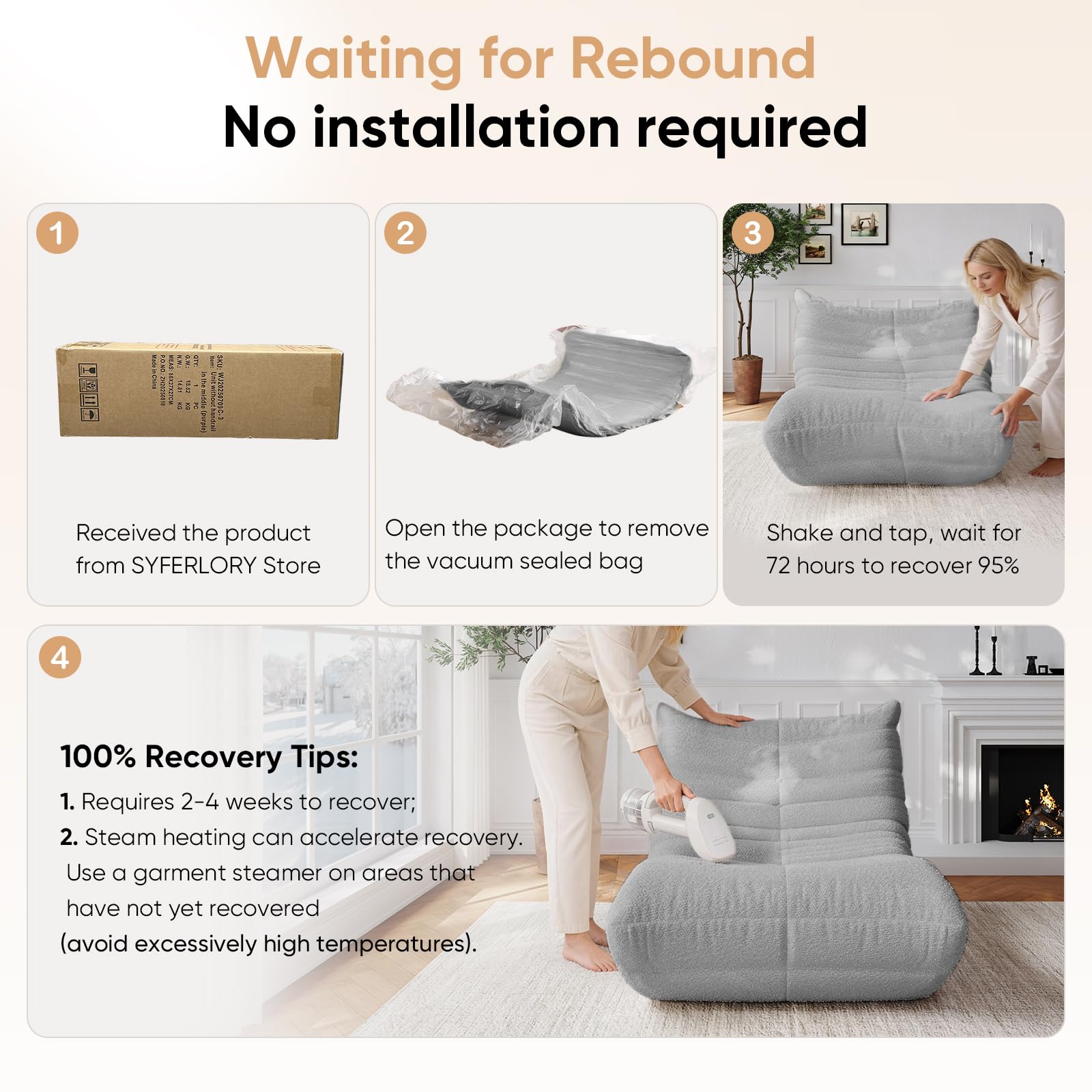 Adults Bean Bag Chairs Lazy Floor Sofa Togo Couch Comfy Memory Foam Reading Chair Teddy Fleece BeanBag for Living Room Bedroom Dorm Office Gaming Room, Green, 1 Seater