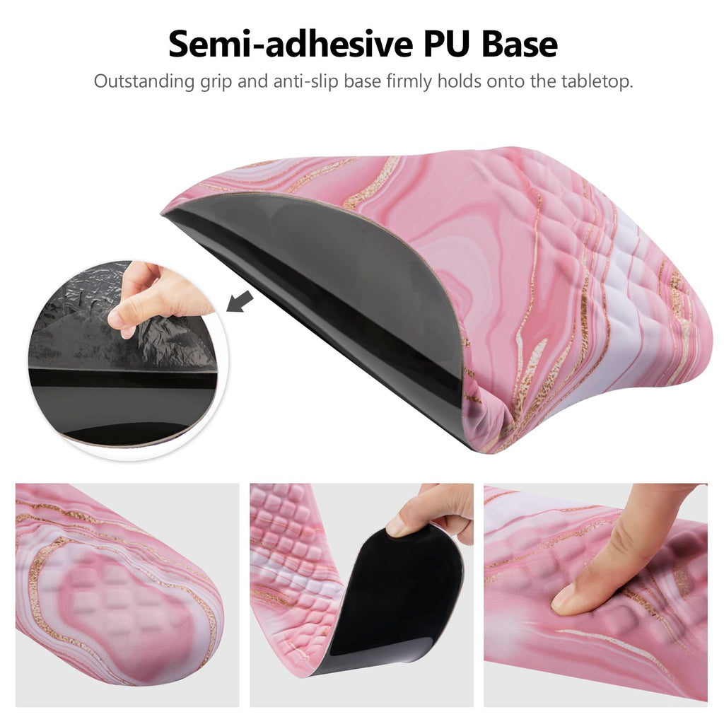 Ergonomic Mouse Pad with Wrist Support and Keyboard Wrist Rest Set | Memory Foam Wrist Cushion, Non-Slip PU Base, Massage Design, Relieves Wrist Pressure for Work, Gaming & Office Use