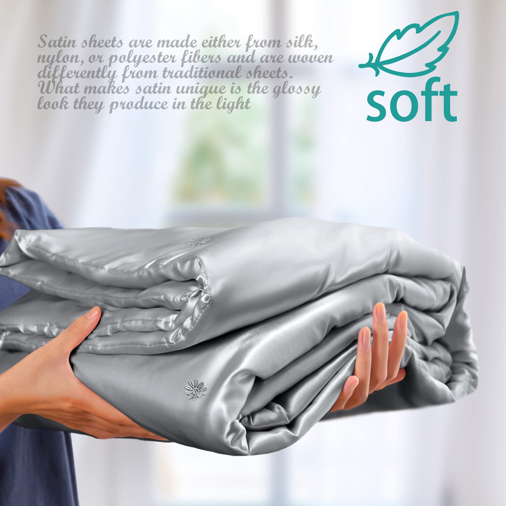 Vonty Dark Grey Satin Throw Blanket 50x60In, Cooling Silky Wrinkle-Free | Gentle On Hair, Machine Washable Easy Care, All-Season Warmth And Cooling, Multipurpose Bed Sofa Travel, Textured Cable Knit