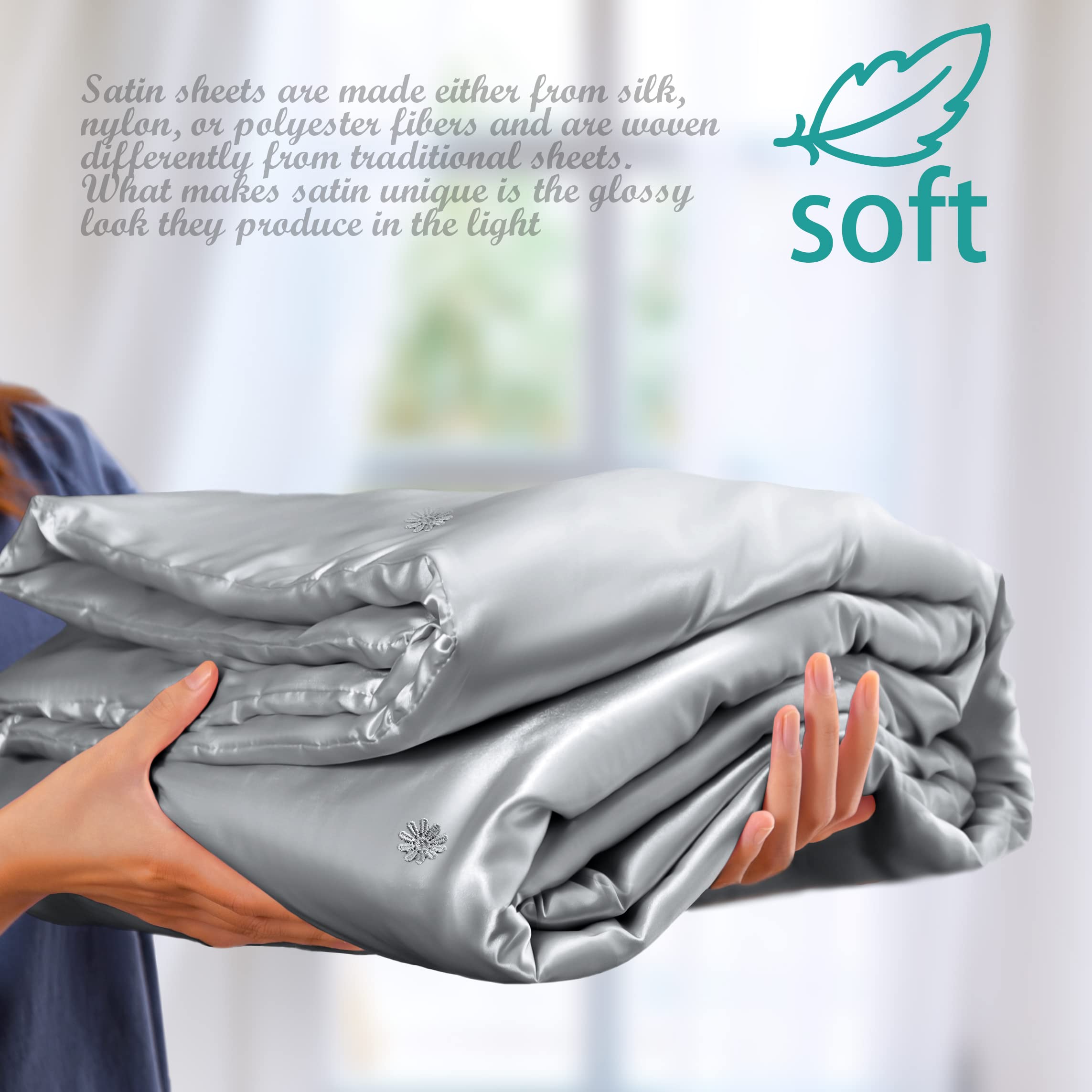 Vonty Dark Grey Satin Throw Blanket 50x60In, Cooling Silky Wrinkle-Free | Gentle On Hair, Machine Washable Easy Care, All-Season Warmth And Cooling, Multipurpose Bed Sofa Travel, Textured Cable Knit