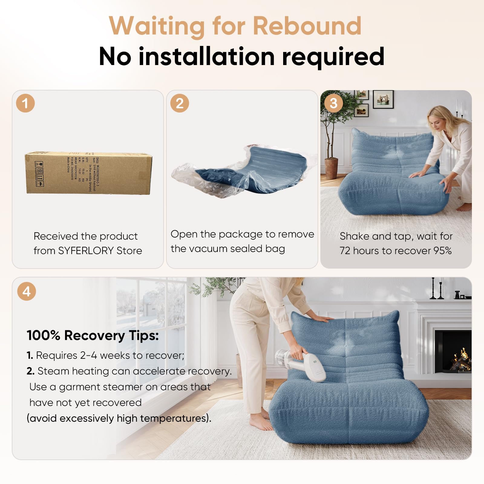 Adults Bean Bag Chairs Lazy Floor Sofa Togo Couch Comfy Memory Foam Reading Chair Teddy Fleece BeanBag for Living Room Bedroom Dorm Office Gaming Room, Green, 1 Seater